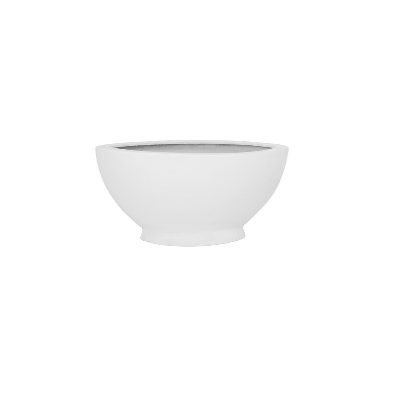 Polystone Boat Shape Planter Lacquered Finish White, 8.25" H x 8" W x 16.25" D, White