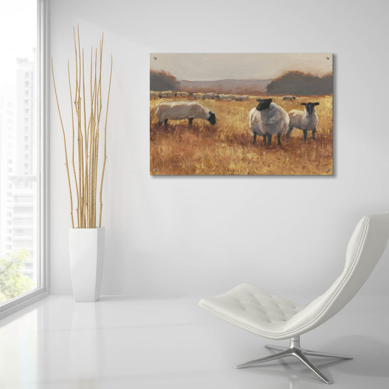 «Grazing At Sunset 2» par Ethan Harper, art mural en verre acrylique, H 24 po x l 36 po