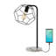 Lampe simple arquée noire 23,5 "avec USB Yashir