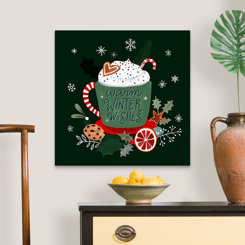 Reproduction d’art textuel sur toile, "Christmas comforts II" par Victoria Borges, Toile tendue