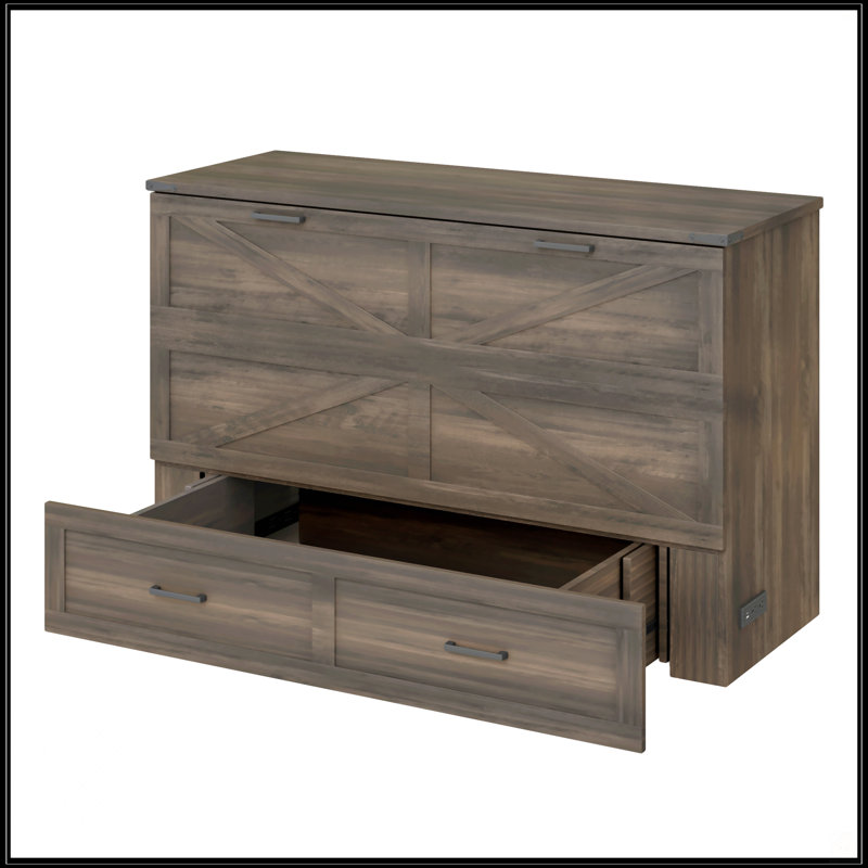 Lit double escamotable avec station de charge, Grand lit