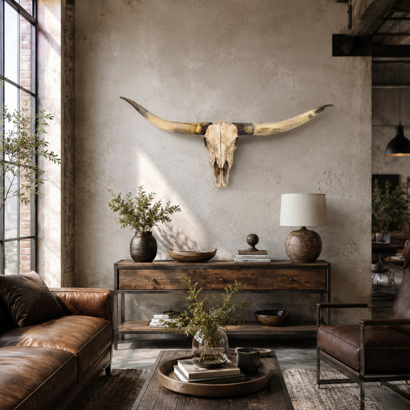 Bull Skull Handmade Resin Wall Decor