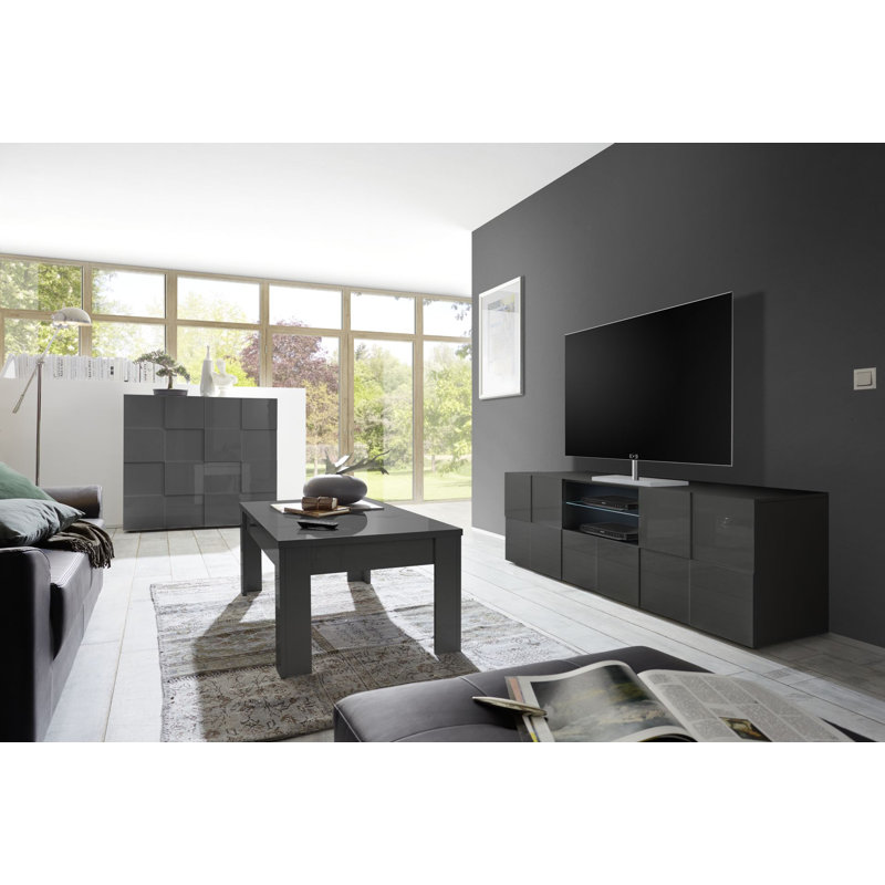 Bailee TV Stand for TVs up to 78", Gloss/Dark Grey