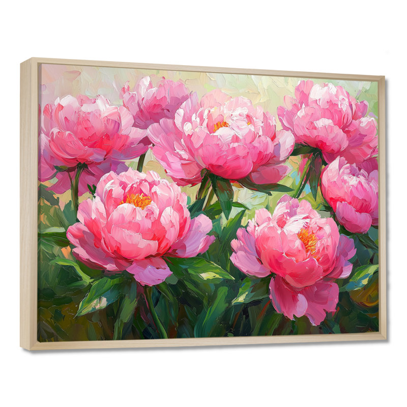Pe pivoines par The Spring Field I - pivoines, reproduction d'art sur toile encadrée, H 30 po x l 40 po, Cream