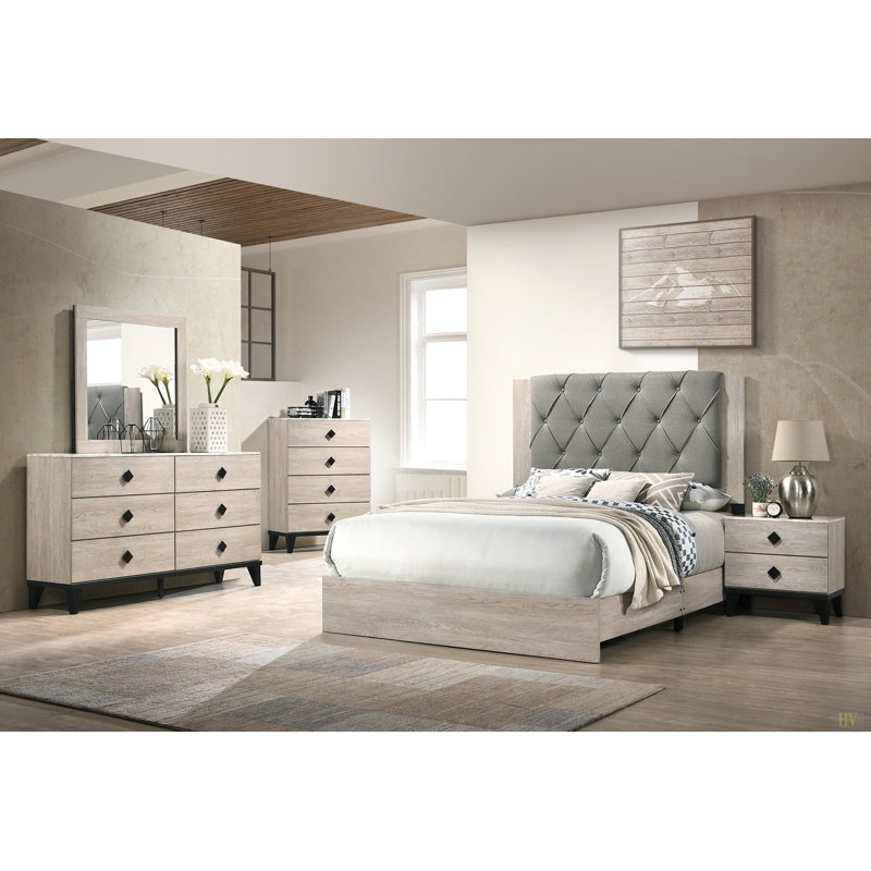 Table de chevet contemporaine, Gris clair