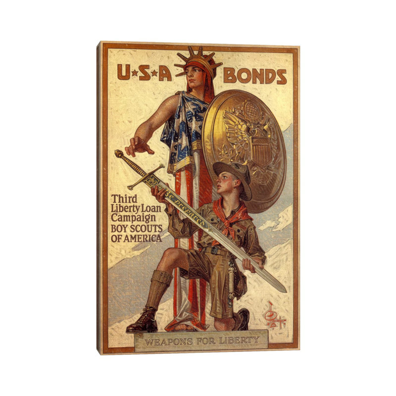 Third Liberty Loan Campaign (Boy Scouts Of America) Advertising Vintage Poster - Wrapped Canvas Print