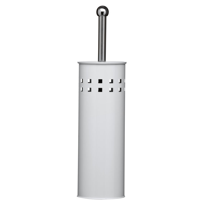 Free-Standing Toilet Brush & Holder, White