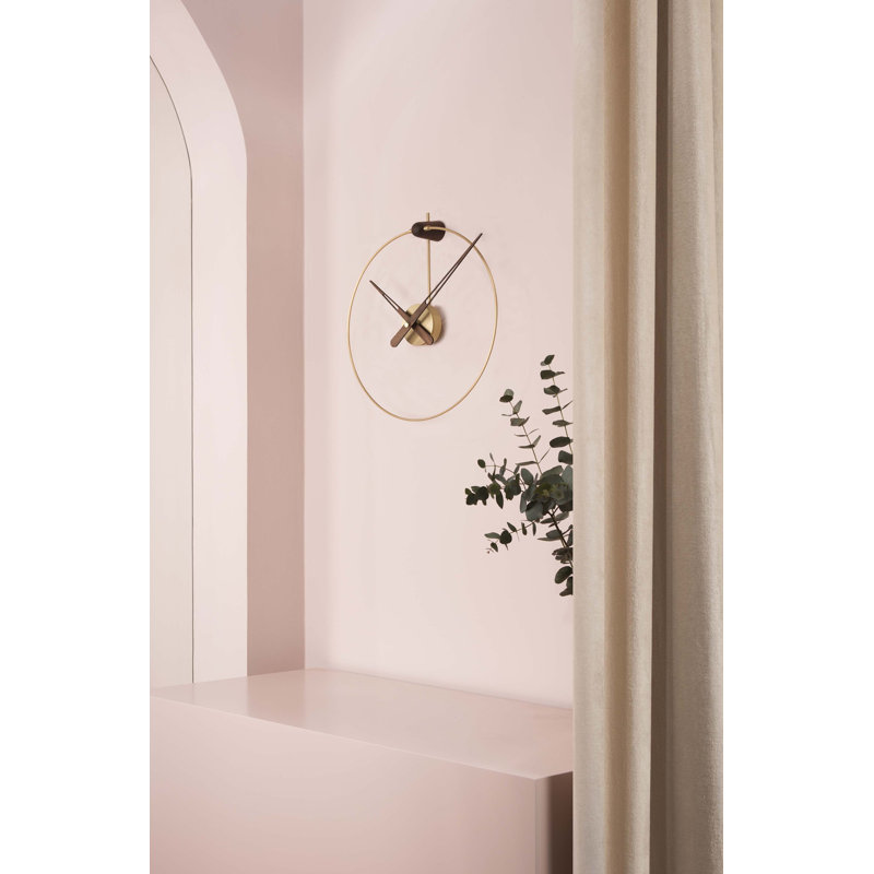 Micro Nomon Solid Wood Analog Clock, Graphite Walnut