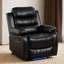 Ensemble de salon 3 pièces inclinable en faux cuir avec porte-gobelet, DEL et console-116403586
