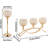 Set of 3 Gold Candle Holders, 3-Arm Candelabra Centerpiece for Wedding, Table, Living Room & Fireplace Decor
