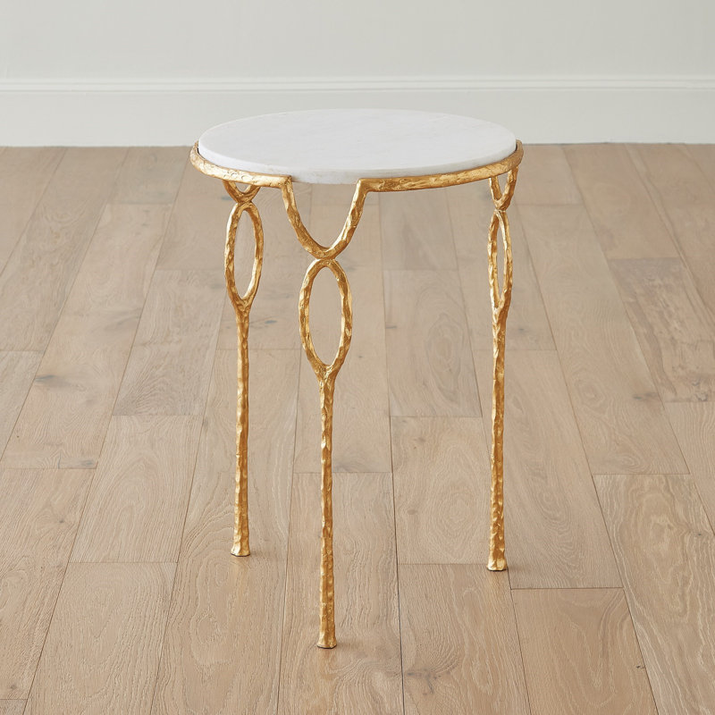 Chiseled Loop Table-Gold Leaf, Gold