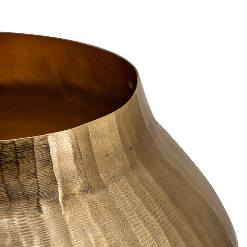 13.5X13.5X11.5" Aluminum Chisel Flower Vase