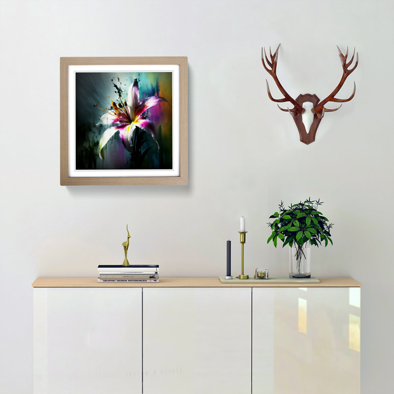 Lily FlowerNo.1 - Framed Print, Oak