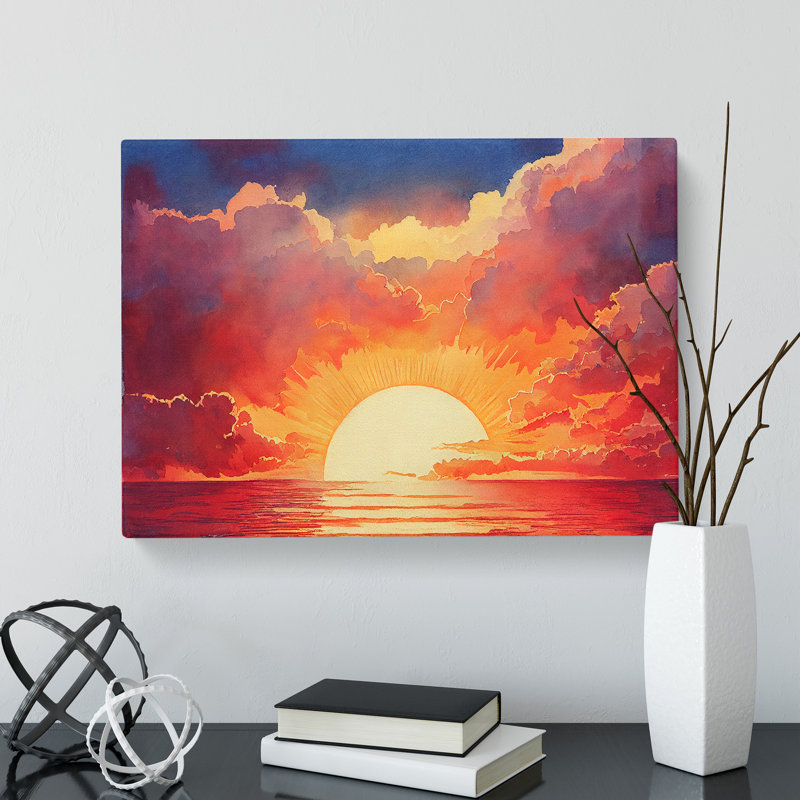 Welcoming Sunset Seascape - Wrapped Canvas