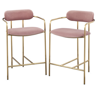 Mavra Upholstered Counter Stool with Metal Frame