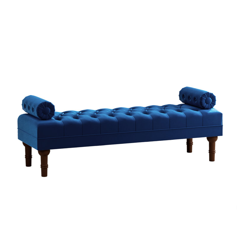 Beene 60.2" Upholstered Bench, Blue