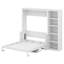  Lit escamotable avec bureau, lit escamotable mural en bois avec bureau, cadre de lit mural peu encombrant avec tablettes de rangement-83938724-83938725