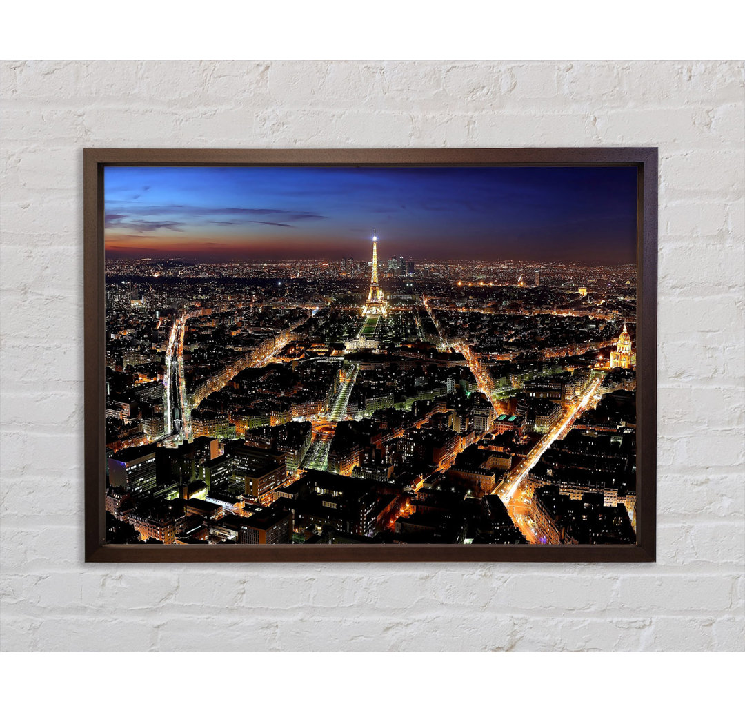 Paris Panoramablick - Einzelner Bilderrahmen Kunstdrucke auf Leinwand