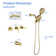 3 Handle Tub Shower Faucet Set Shower System with Tub Spout Kit