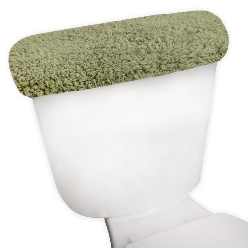 Tapis pour salle de bain Dobrinka, Vert, 10 po x 22 po (couvercle de réservoir)