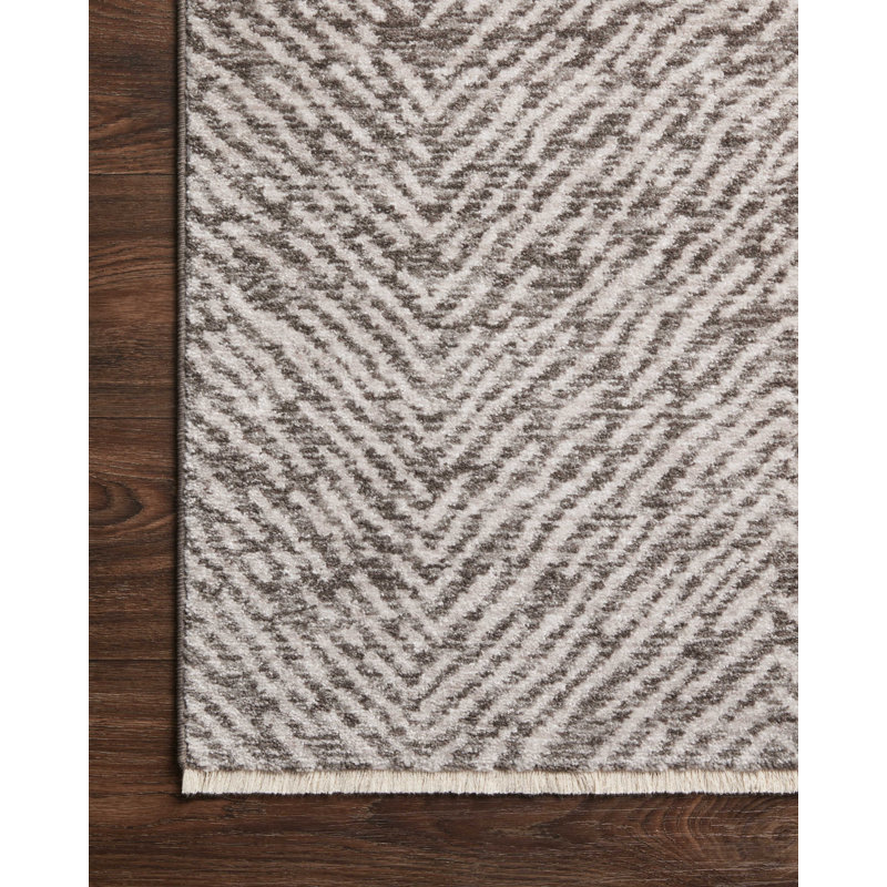 Handmade Taupe and Dove Rectangular Viscose Area Rug 7'-10" x 10'
