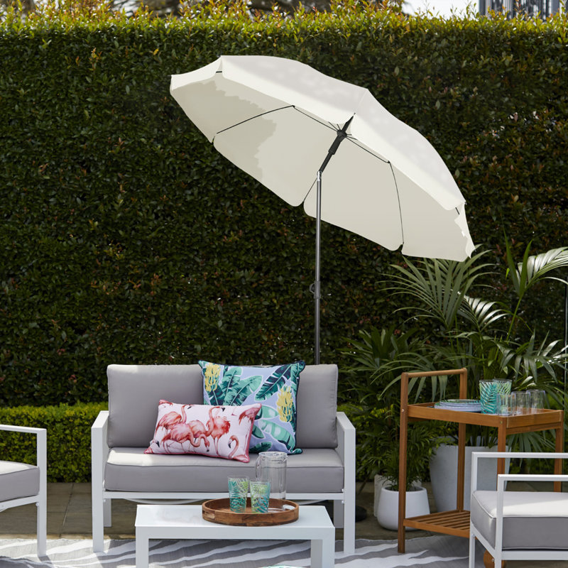 Ariyel 200cm X 217cm Rectangular Beach Parasol, Cream