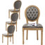 Ensemble de chaises de salle à manger rembourrées en bois massif de style français-1871473057-1860685384