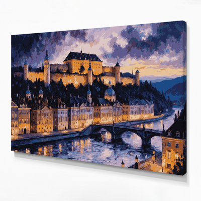 Cities Salzburg Austria Gray Canvas Wall Art