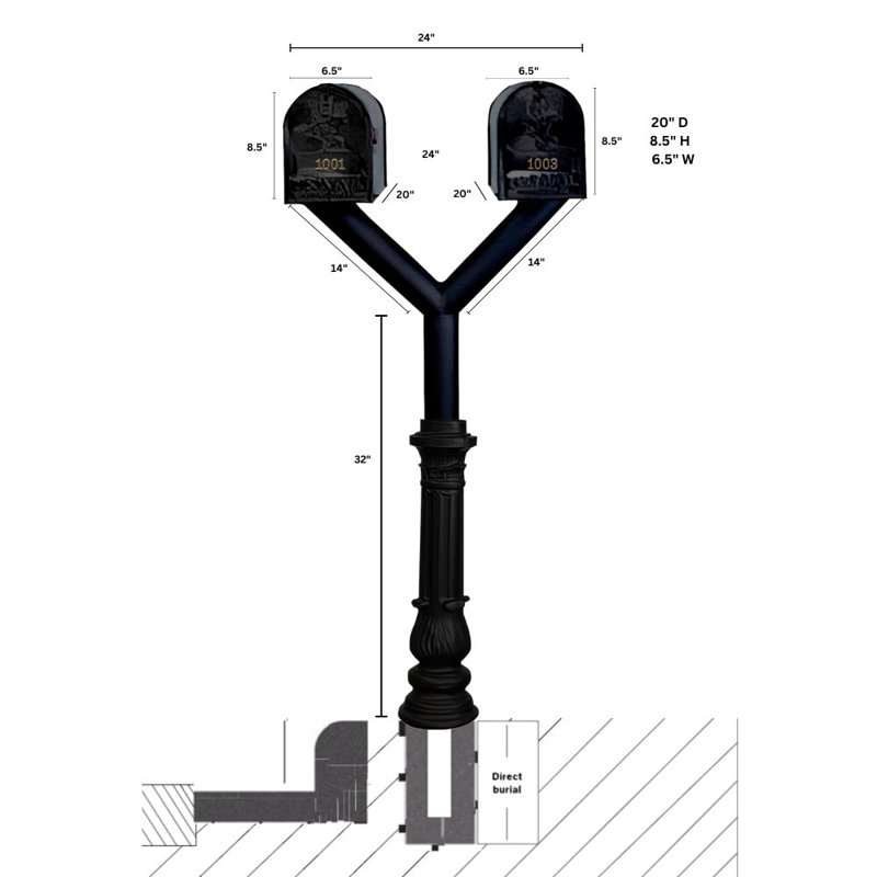 Poteau à ornements multiples H 70,875 po Penfield