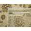 Tapis en lin blanc noué à la main 8 pi x 10 pi, motif Agra avec motif Ziegler, motif de feuilles sur l'ensemble, laine pure, velours zéro