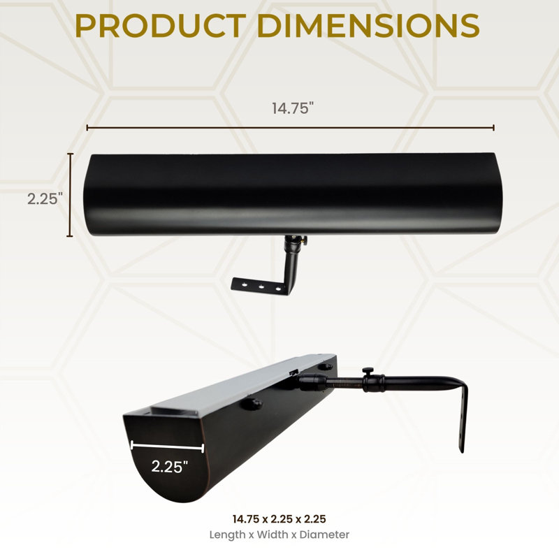 14.75'' Dimmable LED Wall Mounted Picture Light with Remote, Black