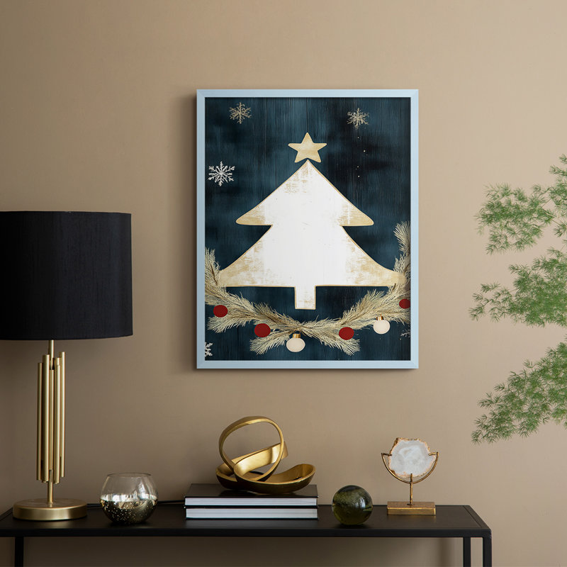 Reproduction encadrée - bois massif, H 15 po x l 12 po, Bleu