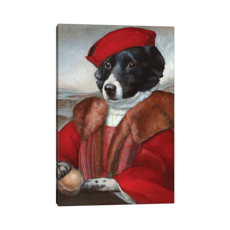 Mikey In Red by Melinda Copper - Wrapped Canvas Print, 30.48 cm H x 45.72 cm W