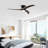 52" 3-Blade Solid Wood Flush Mount Ceiling Fan With Led Light & Remote Control-1088143957-1088144042