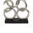 Abstract Interlinked Ring Sculpture W Black Base, 15 Inch Silver Metal