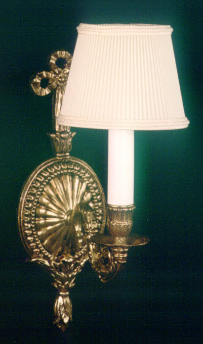 Cowie Candle Wall Light, French Gold with brown patina