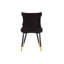 Aspen 124.46cm H Velvet Upholstered Side Chair in BLACK / GOLDEN