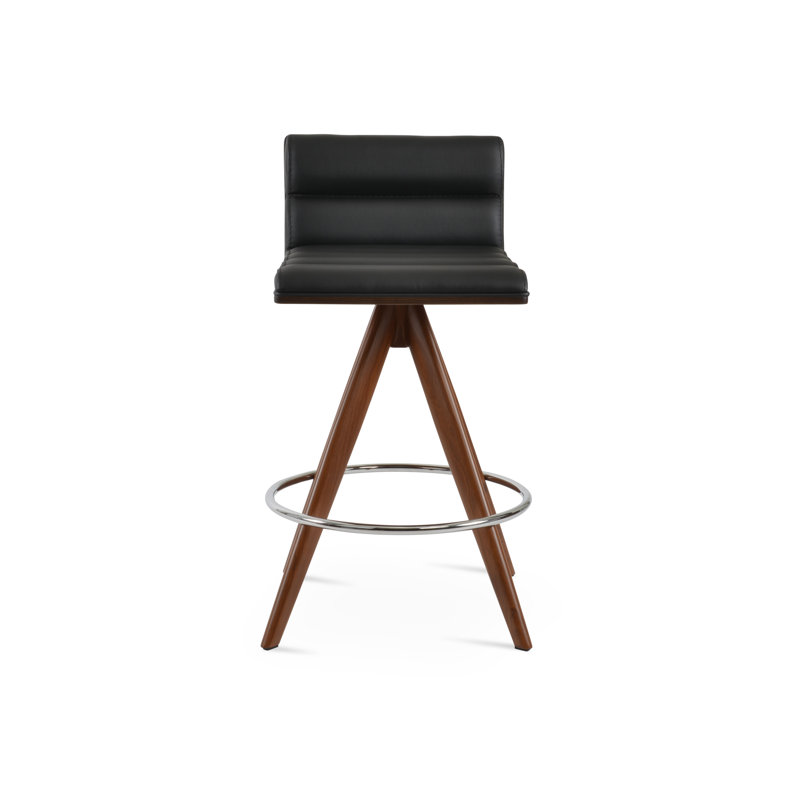 Tabouret pivotant Corona Comfort Pyramid, Noir, Tabouret de comptoir (siège d'une hauteur de 24 p