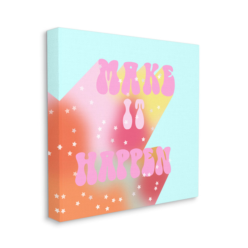 «Aw-406-Canvas Make It Happen Groovy Stars on Canvas» par Ashley Singleton, impression, H 30 po x l 30 po x P 1,5 po
