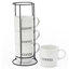 White COFFEE Stackable Coffee Mug Set with Rack