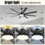 72 Inch Modern Large Design Ceiling Fans With Smart Remote Control 6 Wind Speed DC Motor For Living Room