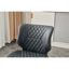 Ensemble de 4 chaises d'appoint pour salle à manger, cuir huilé gris ardoise, dossier haut capitonné à losanges, pieds en métal