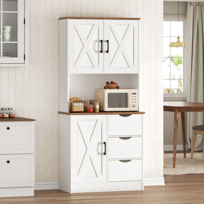70.5'' Pantry Cabinet Farmhouse Kitchen Storage Cabinet with Drawers