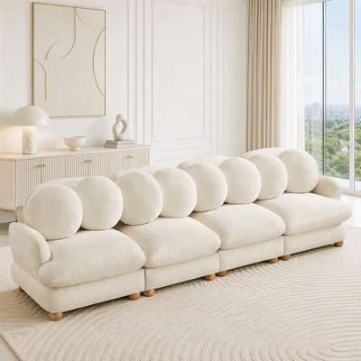 Modular Sectional Sofa with Chenille Upholstery