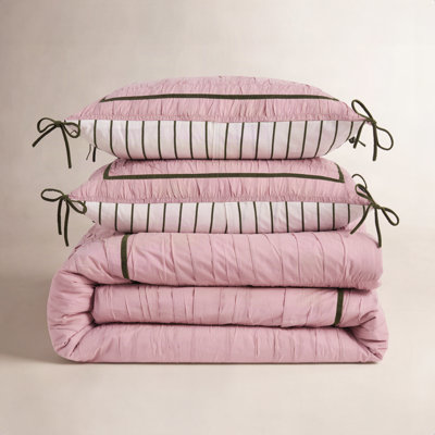 Ruched Hotel Cotton Comforter Set