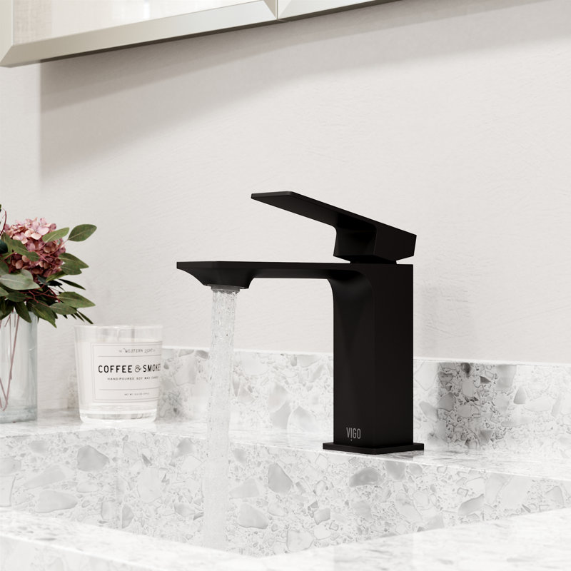 Robinet de salle de bain à poignée simple Dunn , Noir mat