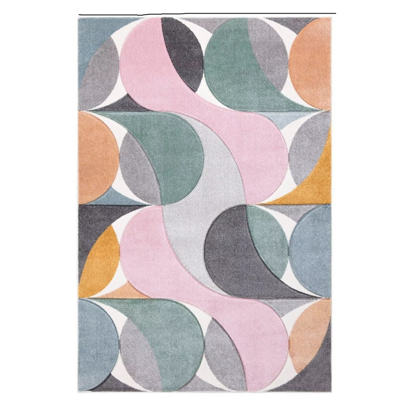Modern Luxury Geometric Design Rugs Soft Large Area Rugs Floor Mat Colorful Living Room Bedroom Carpet, Rectangle 60 x 110cm