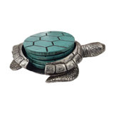 Sea Turtle Round Coaster Set With Holder