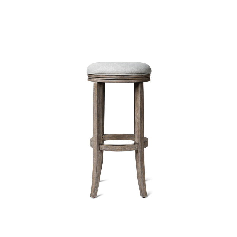 Maven Lane Eva Stool with Fabric Upholstery, Bar Stool (31" Seat Height), Reclaimed Oak