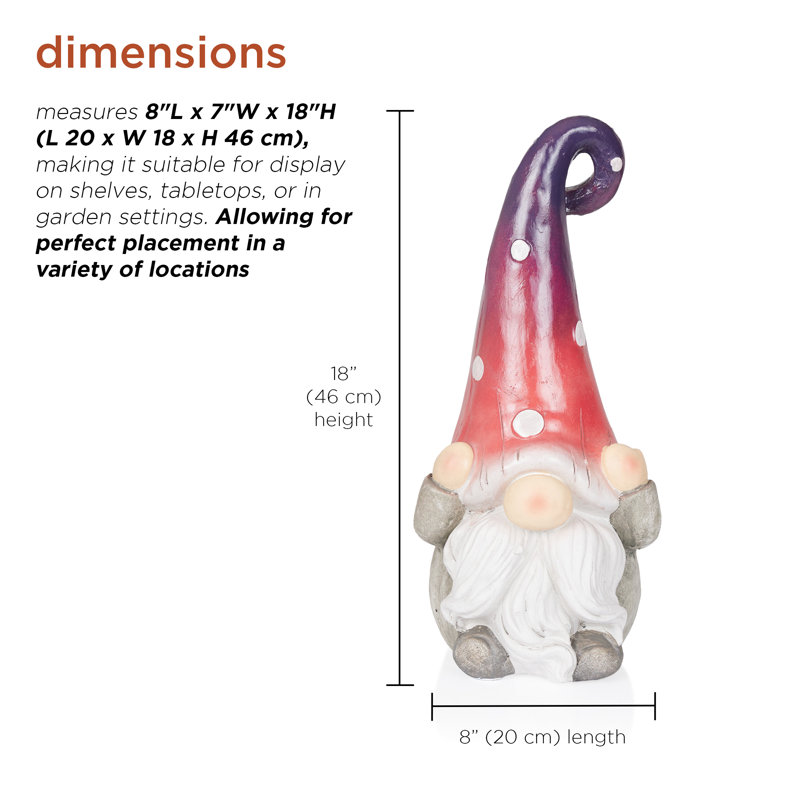 18"H Hear No Evil Gnome Statue for Patio and Garden